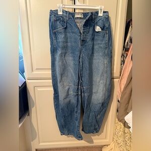 We The Free Good Luck Mid-Rise Barrel Jeans